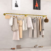 Gold Wall Mounted Clothes Rack Industrial Pipe Garment Rack Wedding Dress Shelf