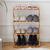 4 Tiers Bamboo Shoe Rack Folding Durable Shoe Shelf Organizer Free Standing