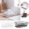 Metal Wire Dish Drainer Tray Basket Cutlery Draining Rack Fruits Vegetables Drip