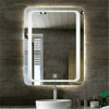 Vertical LED Bathroom Mirror Lighted Vanity Mirror Smart Touch Button Hung Wall