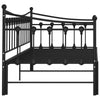 Pull-out Sofa Bed Frame Black Metal 90x200 cm GHB