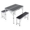 Portable Folding Camping Table & 2 Benches Alum Carry BBQ Kitchen Outdoor Picnic