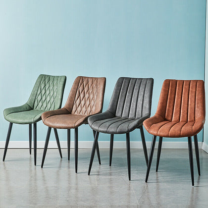 2X Faux Leather Dining Chairs PU Padded Dining Room Kitchen Chair Set Family