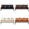Modern 3-Seater Faux Leather Sofa Armchair Black/Cream/Brown Couches Living Room