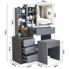 Dressing Table With Drawers Mirror Stool Set Makeup Desk Vanity Table Bedroom