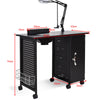 Manicure Nail Table Nail Technician Desk with Electric Downdraft Vent and Lamp