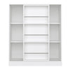 Kid Storage Cabinet Bookcase with Sliding Door 3 Tier Shelf Storage Display Unit