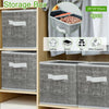 4Pcs Non-woven Fabric Square Canvas Foldable Storage Cubes Box Collapsible Grey
