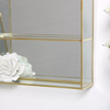 Gold Glass Mirror Shelving Shelf Display Storage Unit Wall Mounted Home Decor