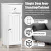 3-Tier Bathroom Floor Cabinet Wooden Side Storage Organizer W/ Drawer Adjustable