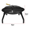 19.5" Cast Iron Outdoor Fire Pit and Bowl, Round Patio Outdoor Fire Pit for BBQ
