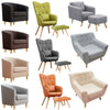 Retro/Vintage Tub Accent Chair Upholstered Padded Armchair Lounge Fabric Sofa UK