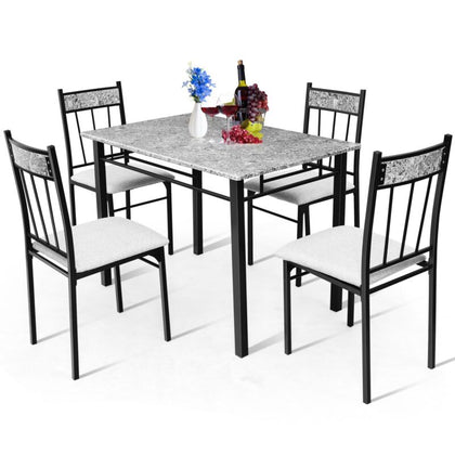 Marble 5 PCS Kitchen Dining Set Dining table Set Modern Kitchen Table Set