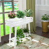 Elegant White Wood Plant Stand Balcony Corner Flower Pots Shelf Sofa Side Table