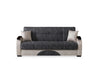 New Stylish Leon Grey Cream 3 Seater Velvet Fabric Modern Comfortable Sofa Bed.
