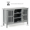 Grey Wood TV Cabinet Stand Unit Sideboard Cupboard Storage Shelves Console