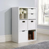 Chunky Storage Cube 6 Shelf Bookcase Wooden Display Unit Organiser White