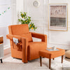 Modern Accent Sofa Chair with Ottoman Upholstered leisure Armchair Living Room