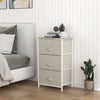 Fabric Cabinets Storage Unit Chest of 3/4/5 Drawer Bedside Table Organiser Beige