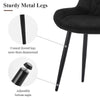 2x Dining Chairs Set Velvet Upholstered Back Dining Room Reception Chair Black