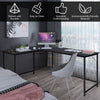 L-Shaped Corner Computer Desk Large PC Laptop Table Workstation with CPU Stand