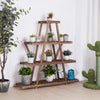 102cm Tall Sturdy Wood Plant Stand Multiple Plant Shelf Step-in Flower Rack Unit