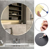 Round Vanity Makeup Mirror Frameless Bathroom Wall Mirror with Bevelled Edges UK