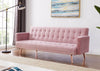 Modern Design Velvet Pink Sofa Bed With Rose Gold Legs Elegant Sofabed Living