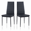 2x Black Faux Leather Dining Chairs Padded Seat Dining Room Kitchen Living Room
