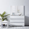Dressing Table 3 Storage Drawers Vanity Makeup Desk Home Furniture White Gloss
