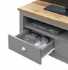 Lisbon Grey Oak Modern Corner TV Unit Stand Cabinet Media 2 Drawer