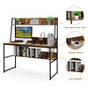 2 in 1 Computer Desk PC Laptop Table Writing Study Workstation Storage Bookcases