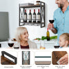 Wall Mounted Wine Rack 2-Tier Wine Storage Shelf Industrial Wine Bottle Holder