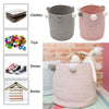 Woven Hamper Pompom Laundry Storage Basket Dirty Clothes Storage Basket