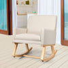 Relax Rocking Chair Fabric Upholstered Single Sofa Armchair w/Solid Wood Legs