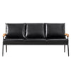 Modern 3-Seater Faux Leather Sofa Armchair Black/Cream/Brown Couches Living Room