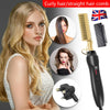Electric Beard Hair Straightener Brush Comb Hair Flat Curling Iron Heated Hot UK