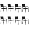 9 Piece Garden Dining Set Poly Rattan Black L6Z7