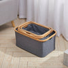 Foldable Felt Linen Storage Basket Bin Toy Box Clothes Organizer Basket w Handle