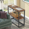 Console Table Sofa Table with Storage Shelves 3-Tier Industrial Entrance Table