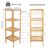 Multi-Tier Tower Bamboo Shelf Narrow Bathroom Shelf Adjustable Ladder Rack Home