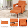 Modern Accent Sofa Chair with Ottoman Upholstered leisure Armchair Living Room