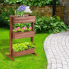 3 Tier Raised Garden Bed Vertical Flower Pots Rack Wooden Elevated Plant Stand