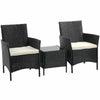 Outdoor Rattan Garden Furniture 3PCS Bistro Set Patio Wicker Table & Chair Set.