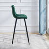 Set of 2 Dining Chairs Bar Stools Velvet Upholstered Metal Legs Barstool Chair