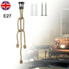 1M E27 Hemp Rope 3 Heads Vintage Hanging Pendant Ceiling Light Country Style