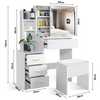 Dressing Table With Mirror Drawers Stool Set Bedroom Makeup Desk Vanity Table