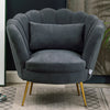 Upholstered Matte Velvet Armchair Lounge Scalloped Oyster Lotus Lounge Tub Chair