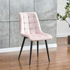 Set of 4 Pink Velvet Dining Chairs Kitchen Dinning Room Metal Leg Padded Modern