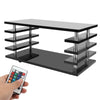 Black Mobile LED Coffee Table With Storage Shelves High Gloss Modern Living Room